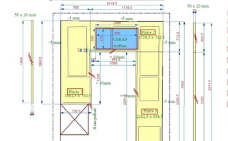 CAD Zeichnung der IKEA Küche in Much