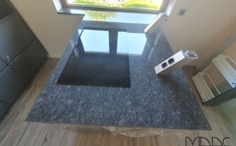 Kücheninsel mit Granit Arbeitsplatten Steel Grey