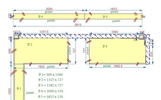 CAD Zeichnung der Granit Arbeitsplatten Atlantic Yellow