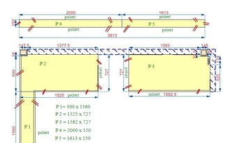 CAD Zeichnung der Granit Arbeitsplatten Atlantic Yellow