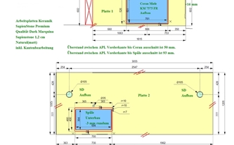 CAD Zeichnung der Küche in Mühlenbecker Land 