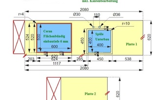 CAD Zeichnung der Küche in München