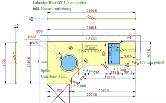 CAD Zeichnung der Küche in München