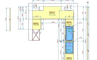 CAD Zeichnung der Granit Luna Wave Arbeitsplatten