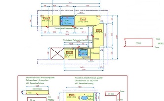 AutoCad Zeichnung der Arbeitsplatten Granit Marinace Nero