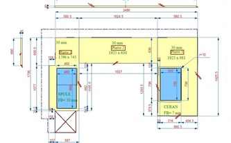 CAD Zeichnung der Star Galaxy Arbeitsplatten