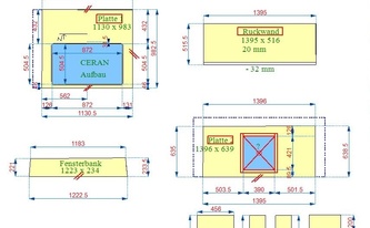 CAD Zeichnung der Granit Steel Grey Produkte