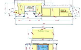 CAD Zeichnung der IKEA Küche in München
