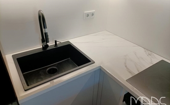 Level Keramik Arbeitsplatte Statuario Michelangelo mit Spüle