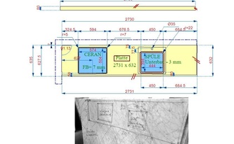 CAD Zeichnung der Marmor Arbeitsplatte