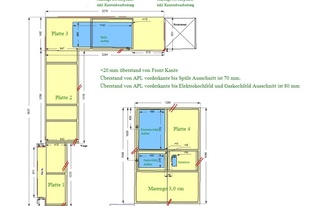 CAD Zeichnung der Silestone Arbeitspatten für die Küche in Neckarsulm