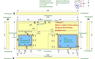 CAD Zeichnung der IKEA Kücheninsel 