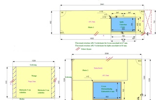 CAD Zeichnung der IKEA Küche in Neu-Anspach