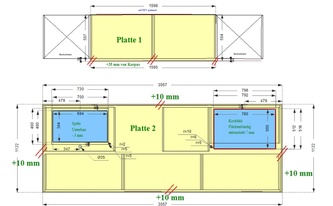CAD Zeichnung der Landhausküche mit Dekton Arbeitsplatten