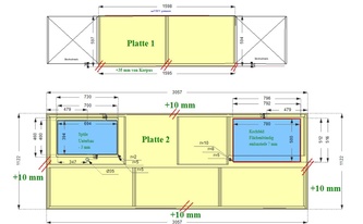 CAD Zeichnung der Landhausküche mit Dekton Arbeitsplatten