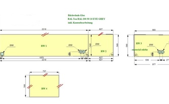 CAD Zeichnung der Glasrückwände