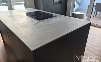 Kücheninsel mit Infinity Arbeitsplatte Concrete Grey