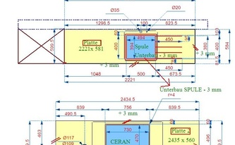 Zeichnung der zwei Granit Alexander Black Arbeitsplatten