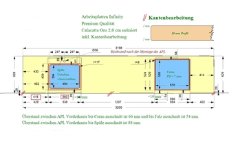 Zeichnung der Arbeitsplatte aus Infinity