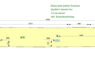 Zeichnung der Infinity Rückwand