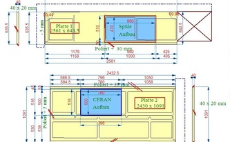 CAD Zeichnung der Granit Arbeitsplatten Star Galaxy