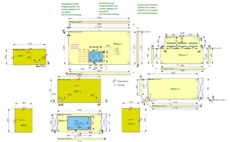 CAD Zeichnung der Granit Arbeitsplatten, Rückwände und Wange