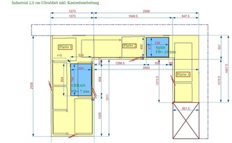 Zeichnung der Dekton Arbeitsplatte