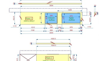 CAD Zeichnung der Küchenarbeitsplatten in Niederkassel