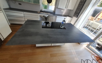 Kücheninsel mit SapienStone Arbeitsplatte Malm Grey