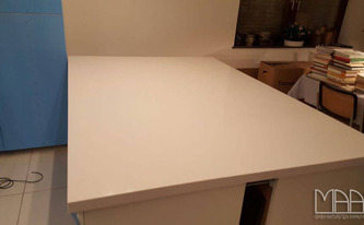 Montage der Silestone Platte 