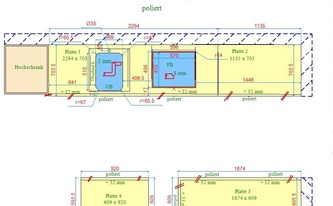 CAD Zeichnung der Silestone Arbeitsplatten Blanco Zeus Extreme