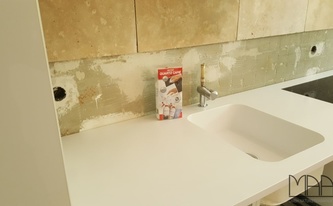 Silestone Arbeitsplatten Blanco Zeus Extreme in Offenbach am Main montiert