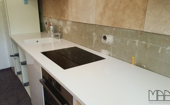 Silestone Arbeitsplatten Blanco Zeus Extreme in Offenbach montiert