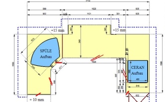 CAD Zeichnung der Küche in Olpe