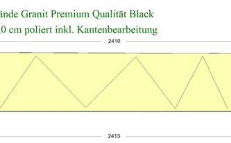 CAD Zeichnung der Granit Rückwand