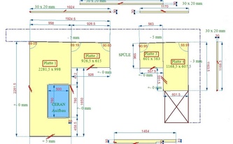 CAD Zeichnung der Granit Arbeitsplatten und Wischleisten Steel Grey