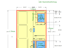 Zeichnung der IKEA Kücheninsel