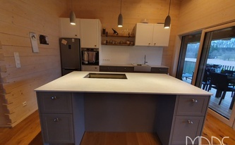 IKEA Küche in Pfaffenhofen an der Ilm mit Quarz Arbeitsplatten Bianco Venato