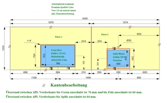 CAD Zeichnung der Kücheninsel in Prenzlau