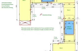 CAD Zeichnung der Küche in Pulheim