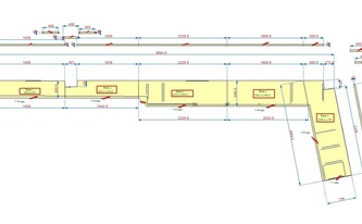 CAD Zeichnung der Granit Arbeitsplatten Padang Dunkelgrau TG 36