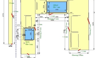 CAD Zeichnung der Küche in Pulheim