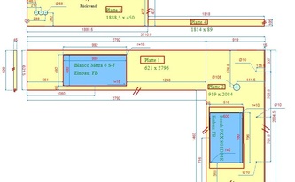 CAD Zeichnung der Keramikarbeitsplatten SapienStone Malm Grey