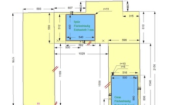 CAD Zeichnung der Küche in Reutingen