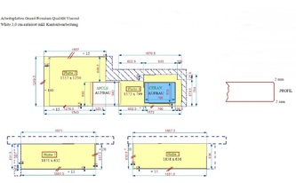 Skizze der Viscont White Arbeitsplatte in Reutlingen