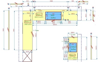 CAD Zeichnung der Granit Arbeitsplatten und Wischleisten 