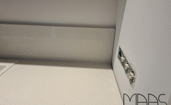 K2 Quarz Arbeitsplatte und Rückwand Ice White