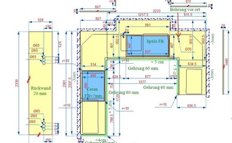 CAD Zeichnung der Granit Arbeistplatten Ivory Brown / Shivakashi