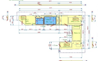 CAD Zeichnung der IKEA Küche in Rosenheim