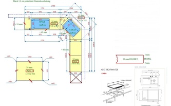 CAD Zeichnung der Royal Black Granit Arbeitsplatten